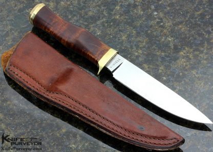 Jim Crowell Custom Knife Tiger Striped Maple with Brass Guard and Butt Cap - Image 3