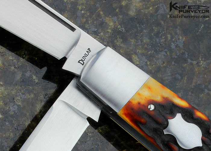 Jim Dunlap Custom Knife 3 Blade Stockman Slip Joint with Federal Shield - Image 2