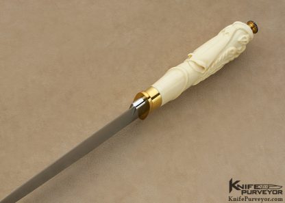 Jim Ence Custom Knife Carved Mastodon Ivory "Poppy" San Francisco Dagger - Image 7