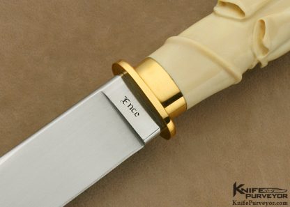 Jim Ence Custom Knife Carved Mastodon Ivory "Poppy" San Francisco Dagger - Image 2