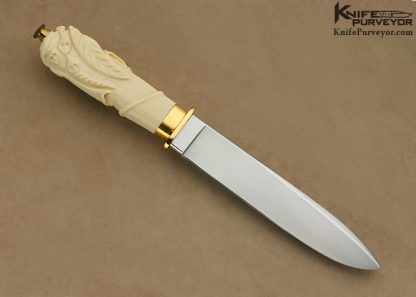 Jim Ence Custom Knife Carved Mastodon Ivory "Poppy" San Francisco Dagger - Image 3