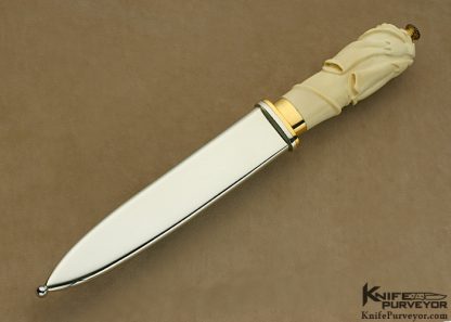 Jim Ence Custom Knife Carved Mastodon Ivory "Poppy" San Francisco Dagger - Image 4
