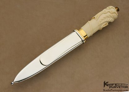 Jim Ence Custom Knife Carved Mastodon Ivory "Poppy" San Francisco Dagger - Image 5