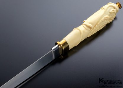 Jim Ence Custom Knife Carved Mastodon Ivory "Poppy" San Francisco Dagger - Image 7