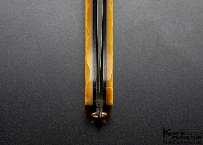 Jim Minnick Custom Knife Joyce Minnick Custom Knife Gold Lip Pearl Auto 15358