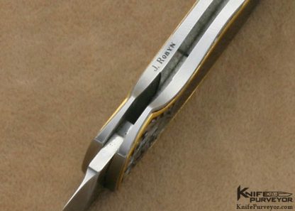 Jim Martin Custom Knives Jon Robyn Engraved Blacklip Tahitian Pearl Shell Interframe Lockback - Image 8