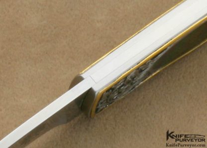 Jim Martin Custom Knives Jon Robyn Engraved Blacklip Tahitian Pearl Shell Interframe Lockback - Image 7