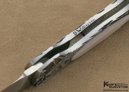 Jim Martin Custom Knife Dan Wilkerson Engraved Pinklip Pearl Interframe Lockback Folder - Image 9