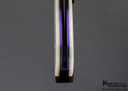 Jim Minnick Custom Knife Mother of Pearl & Damascus Linerlock - Image 6