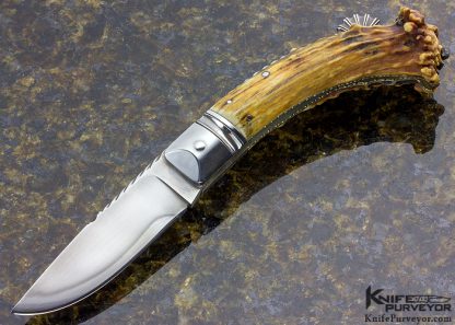 Jim Schmidt Custom Knife 2/17/87 #83 “GRUNTS” Stag Lockback Goblin 8306 Open