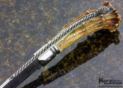 Jim Schmidt Custom Knife 2/17/87 #83 "GRUNTS" Stag Lockback Goblin - Image 5
