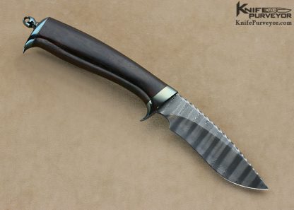 Jim Siska Custom Knife Damascus & Desert Ironwood Recurved Hunter - Image 3