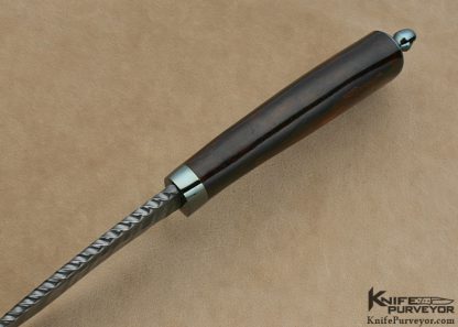 Jim Siska Custom Knife Damascus & Desert Ironwood Recurved Hunter - Image 4