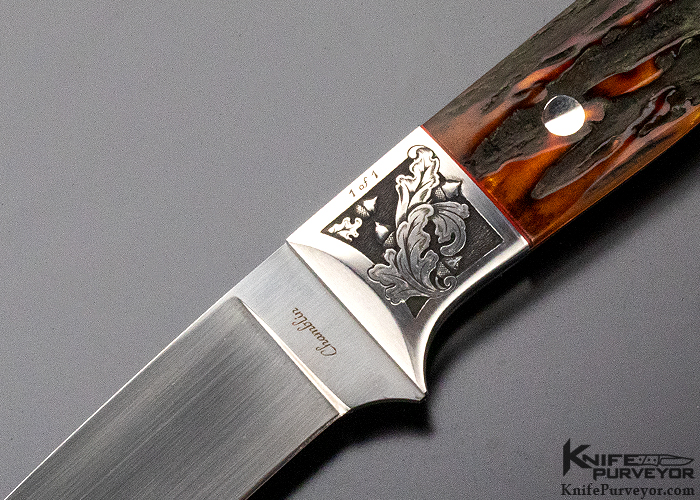 Joel Chamblin Custom Knife Jim Small Engraved SR Johnson Classic Hunter - Image 2