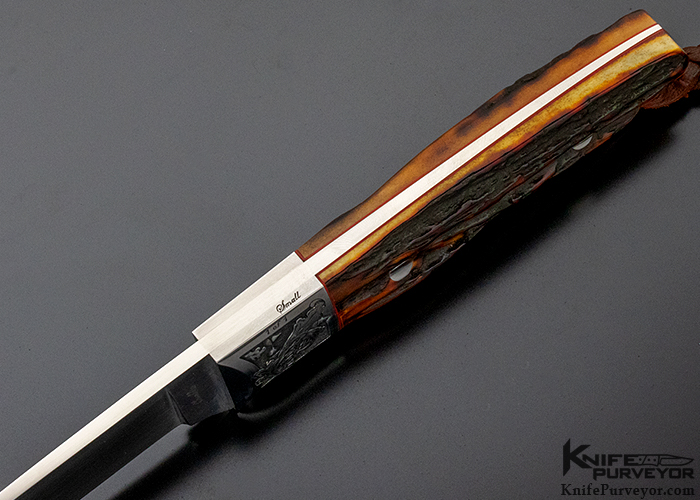 Joel Chamblin Custom Knife Jim Small Engraved SR Johnson Classic Hunter - Image 5
