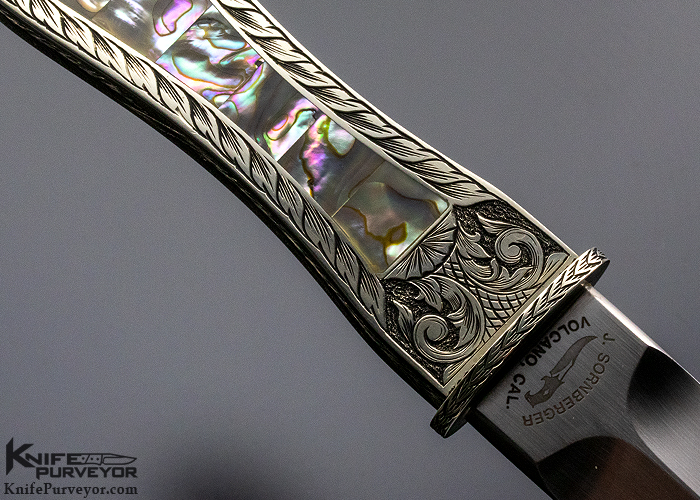 Jim Sornberger Custom Knife Sole Authorship Engraved California Dagger with Scabbard - Image 5