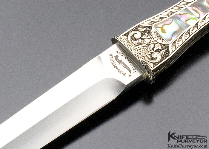 Jim Sornberger Custom Knife Sole Authorship Engraved California Dagger with Scabbard - Image 2