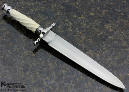 Jimmy Lile Custom Knife Spiral Fluted Ivory Arkansas Toothpick - Image 3