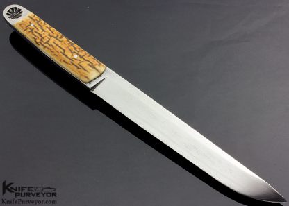 Jimmy Fikes Custom Knife Integral Fixed Blade with Mammoth Scales - Image 3