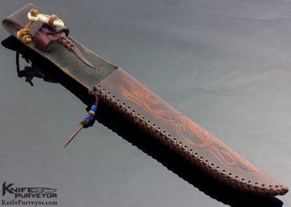 Jimmy Fikes Custom Knife Integral Fixed Blade with Mammoth Scales - Image 8