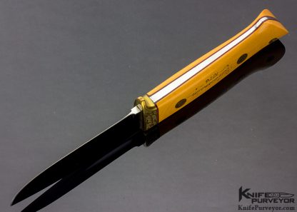 Jimmy Lile Custom Knife  Hunter Engraved with Brass Fittings and Westinghouse Micarta - Image 6