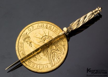 Jimmy Lile Custom Knife 14kt Gold "Mini" Bowie - Image 4