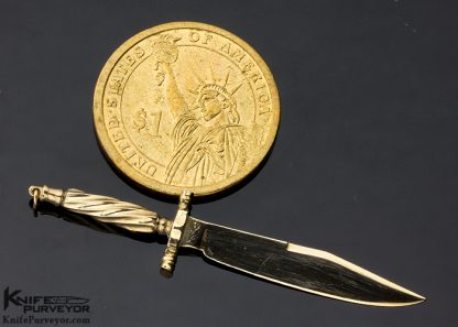 Jimmy Lile Custom Knife 14kt Gold "Mini" Bowie - Image 2