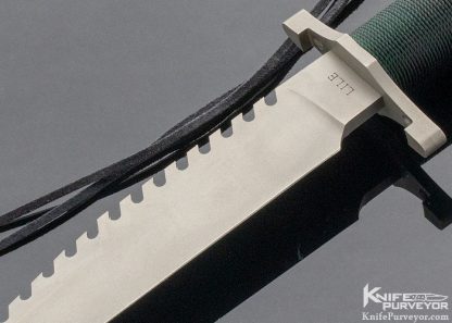 Jimmy Lile Custom Knife Green Cord wrap Survival Bowie w/ Compass - Image 2