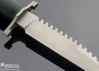 Jimmy Lile Custom Knife Green Cord wrap Survival Bowie w/ Compass - Image 5