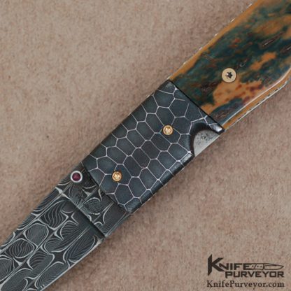 Jim Sinclair Custom Knife Damascus  Linerlock - Image 2