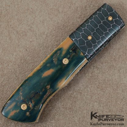 Jim Sinclair Custom Knife Damascus  Linerlock - Image 3