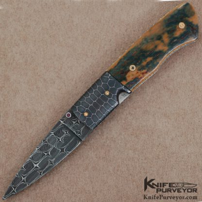 Jim Sinclair Custom Knife Damascus  Linerlock