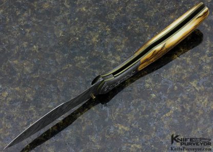 Jody Muller Custom Knife Sole Authorship Engraved Damascus Linerlock - Image 5