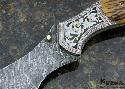 Jody Muller Custom Knife Sole Authorship Engraved Damascus Linerlock - Image 2