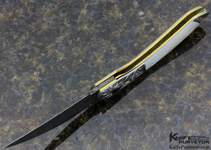 Jody Muller Custom Knife Sole Authorship Engraved Mother or Pearl Shell Linerlock - Image 7