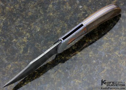 Jody Muller Custom Knife Damascus and Mammoth Tusk Flipper - Image 4