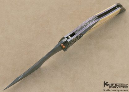 Jody Muller Custom Knives Sole Authorship Engraved & Damascus Linerlock - Image 4