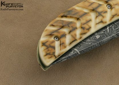 Jody Muller Custom Knife Sole Authorship Damascus and Engraved Linerlock - Image 5