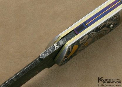 Jody Muller Custom Knife Sole Authorship Damascus and Engraved Linerlock - Image 7