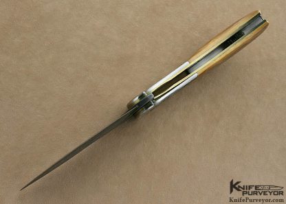 Jody Muller Custom Knife Sole Authorship Damascus Engraved "Sumo" IKBS Flipper Linerlock - Image 7