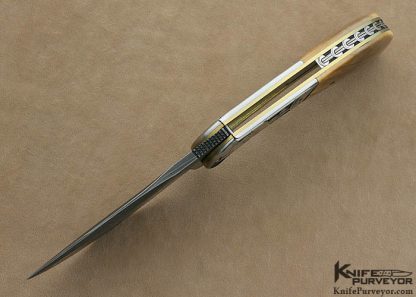 Jody Muller Custom Knife Sole Authorship Damascus Engraved "Sumo" IKBS Flipper Linerlock - Image 5