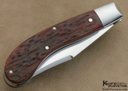Joe Allen Custom Knife Brown Jigged Bone Slip Joint - Image 3