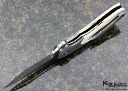 Joel Chamblin Custom Knife "Uprising" Micarta & Damascus Linerlock Flipper - Image 5