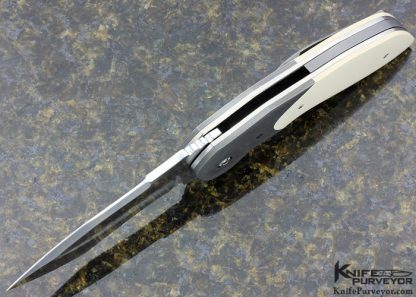 Joel Chamblin Custom Knife "Uprising" Micarta & Damascus Linerlock Flipper - Image 4