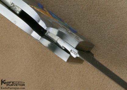 Joe Kious Custom Knife Giovanni Steduto Engraved Damascus Pocket Locket Automatic Lockback - Image 12