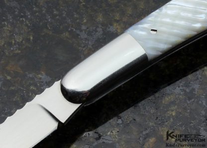 Joe Kious Custom Knife Fluted Mother of Pearl Lockback - Image 2
