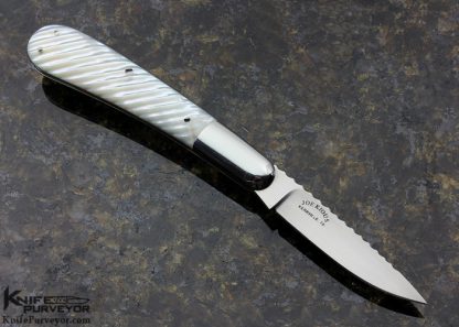 Joe Kious Custom Knife Fluted Mother of Pearl Lockback - Image 3