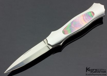 Joe Kious Custom Knife Blacklip Pearl Lockback Dagger