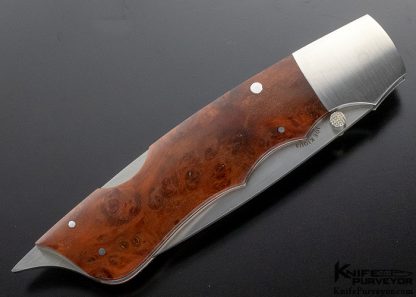 Joe Kious Custom Knife Skull Crusher Thuya Burl Wood Lockback - Image 3