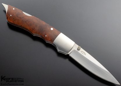 Joe Kious Custom Knife Skull Crusher Thuya Burl Wood Lockback - Image 7